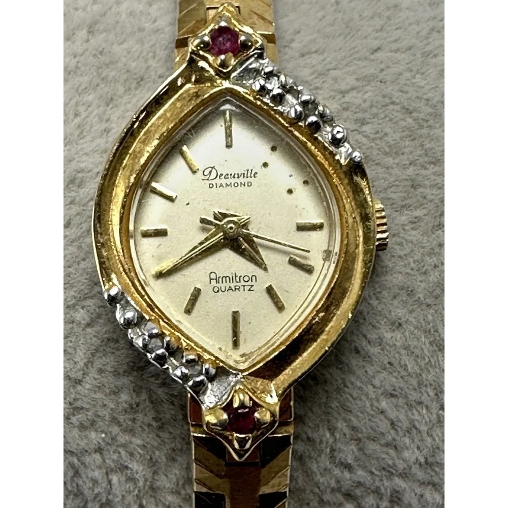 Armitron Deauville Diamond Ruby New Battery Ladies‎ Watch 16MM 5.75
